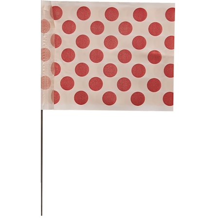 Blackburn Flag Marking Flag, Vinyl, Polka Dots, 100 PK 3JUV9